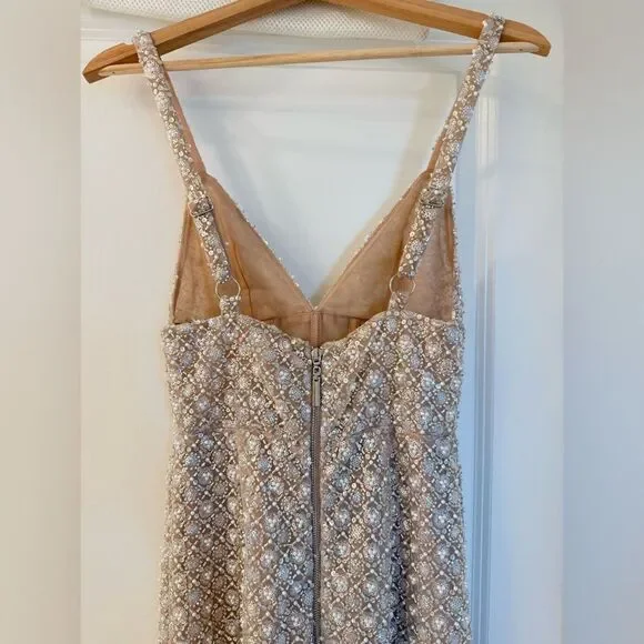 NWOT Bronx and Banco Allegra Silver Sequin Maxi Dress Gown, size XS, S &M - Picture 8 of 11